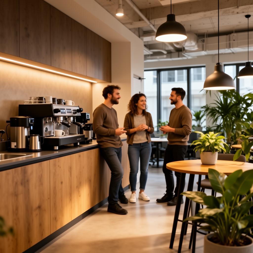Moderne kantoor koffiehoek