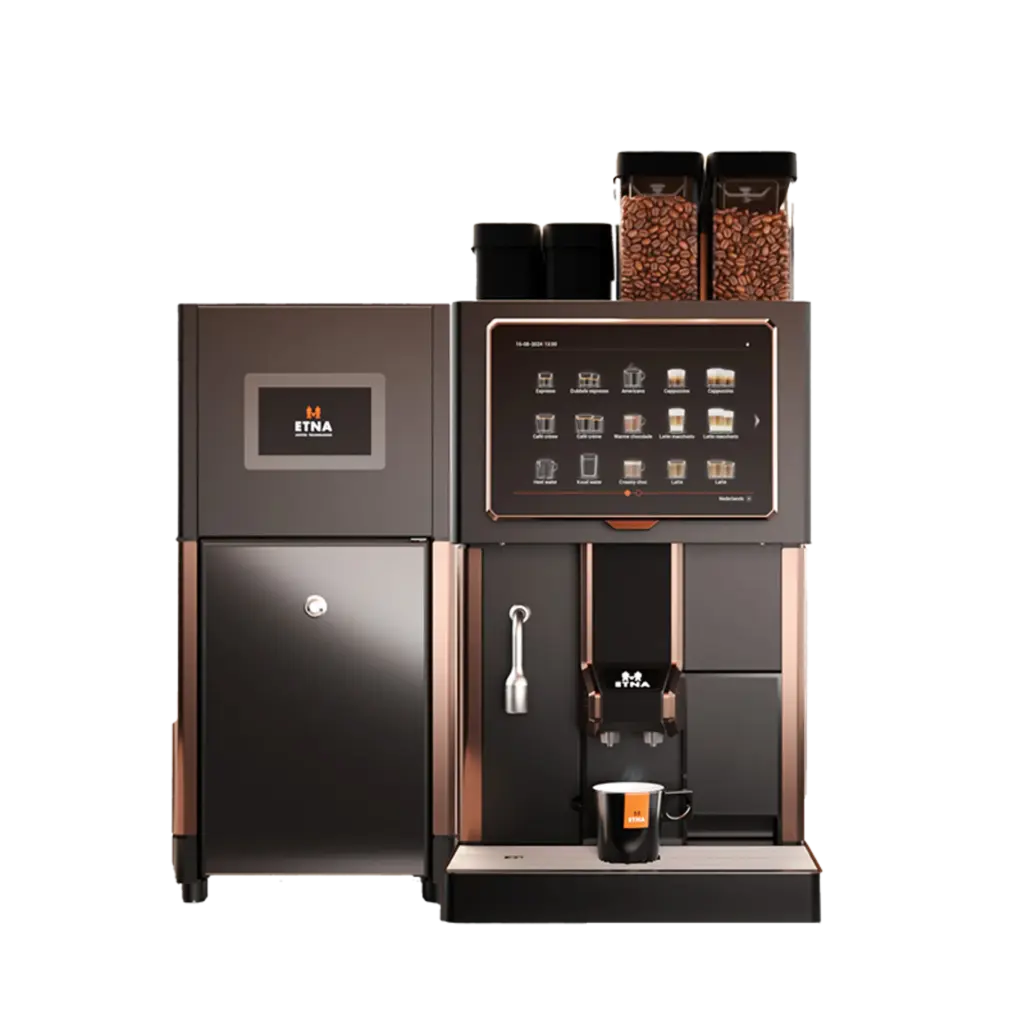 Etna Sagitta-espresso met melkaansluiting.