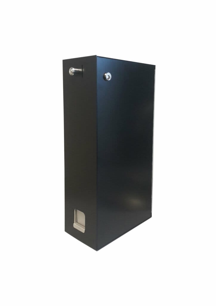 Side pod met muntwisselaar naast een koffiemachine