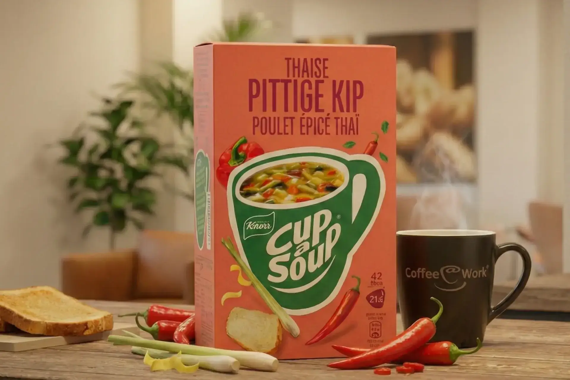 Cup a soup Tthaise pittige kiip van Knorr