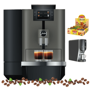 JURA X4c koffiemachine met Lattiz Go melkschuimer, tijdelijke koffiemachine actie van Coffee@Work