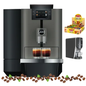 JURA X4c koffiemachine met Lattiz Go melkschuimer, tijdelijke koffiemachine actie van Coffee@Work