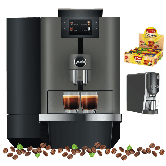 JURA X4c koffiemachine met Lattiz Go melkschuimer, tijdelijke koffiemachine actie van Coffee@Work